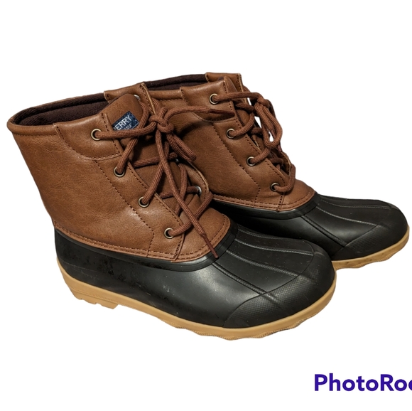 SPERRY Port Brown Tan Boys Boots 5M 37 - Picture 3 of 7